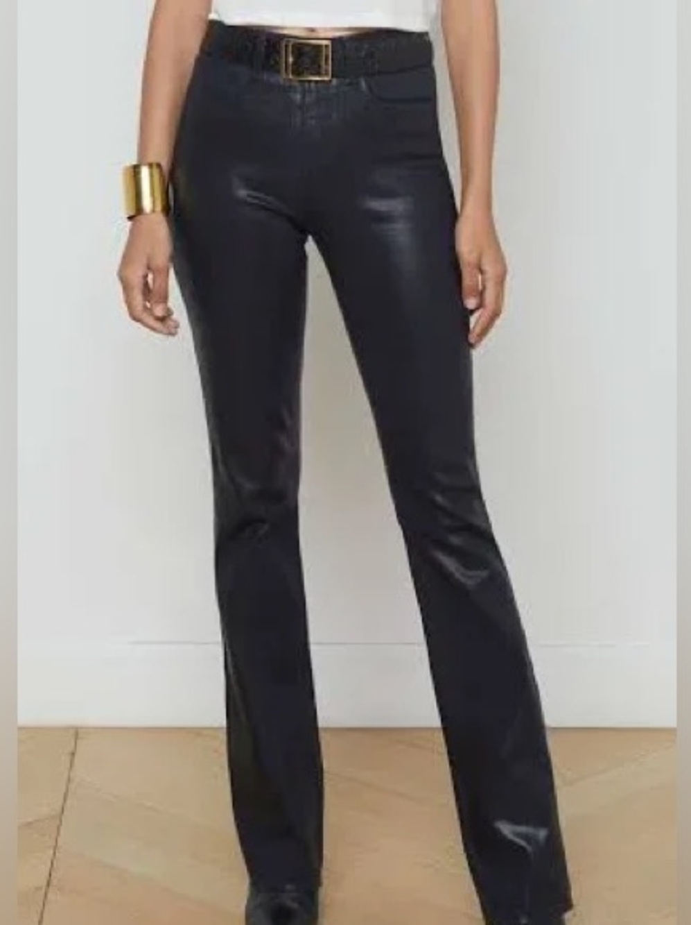 VERONICA BEARD JEANS STRAIGHT VEGAN LEATHER